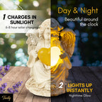 TIALLY Solar Angel Garden Statue, 8" Guardian Memorial Outdoor Light