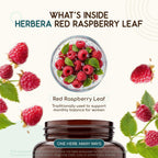 HerbEra USDA Organic Red Raspberry Leaf Capsules – Women's Wellness Support, Rubus Idaeus Dried Leaf, Daily Wellness Capsules, Vegan, Herbal Supplement (120 Capsules)