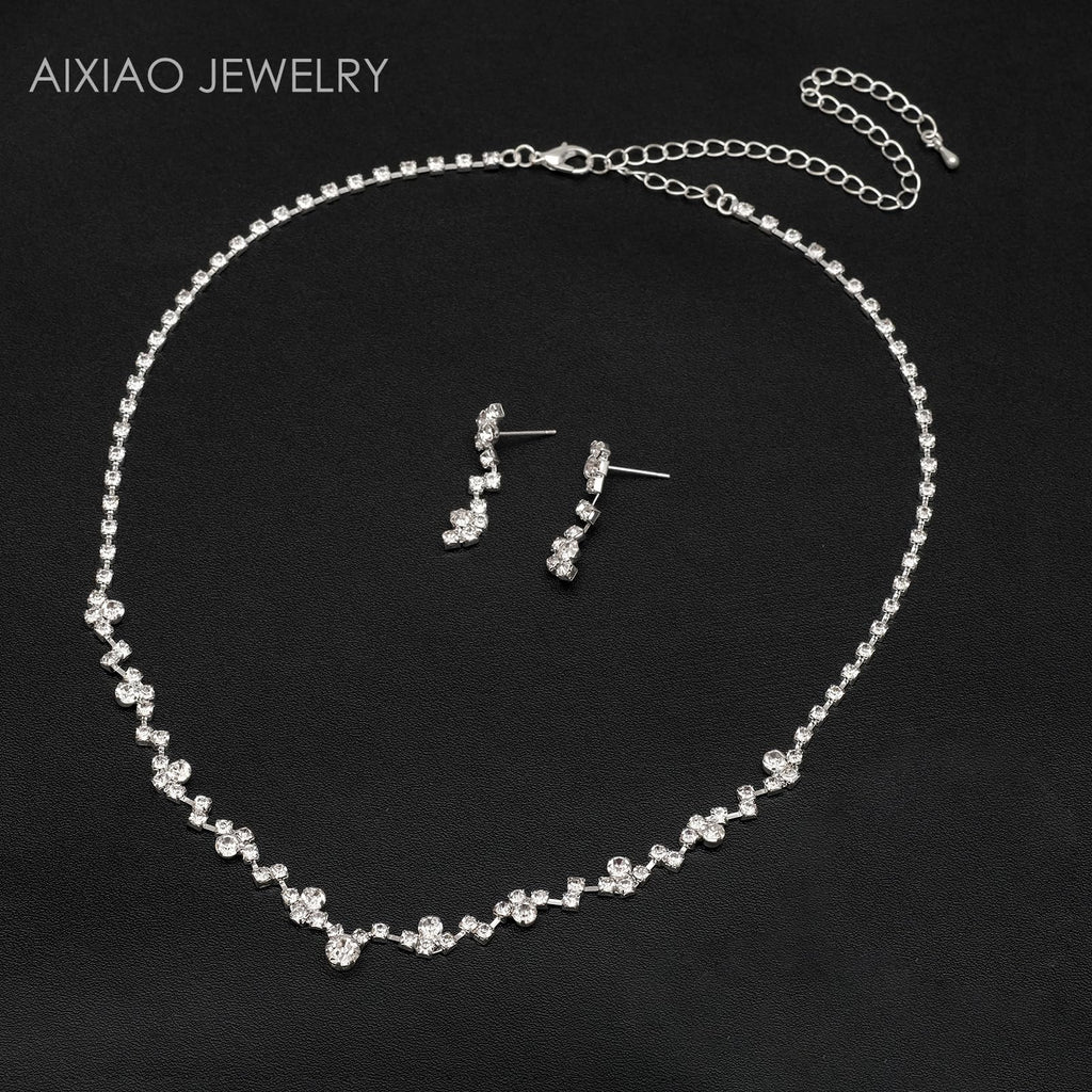 Aixiao Clutch Purse Jewelry Set Wedding Prom Evening Handbag Accessories