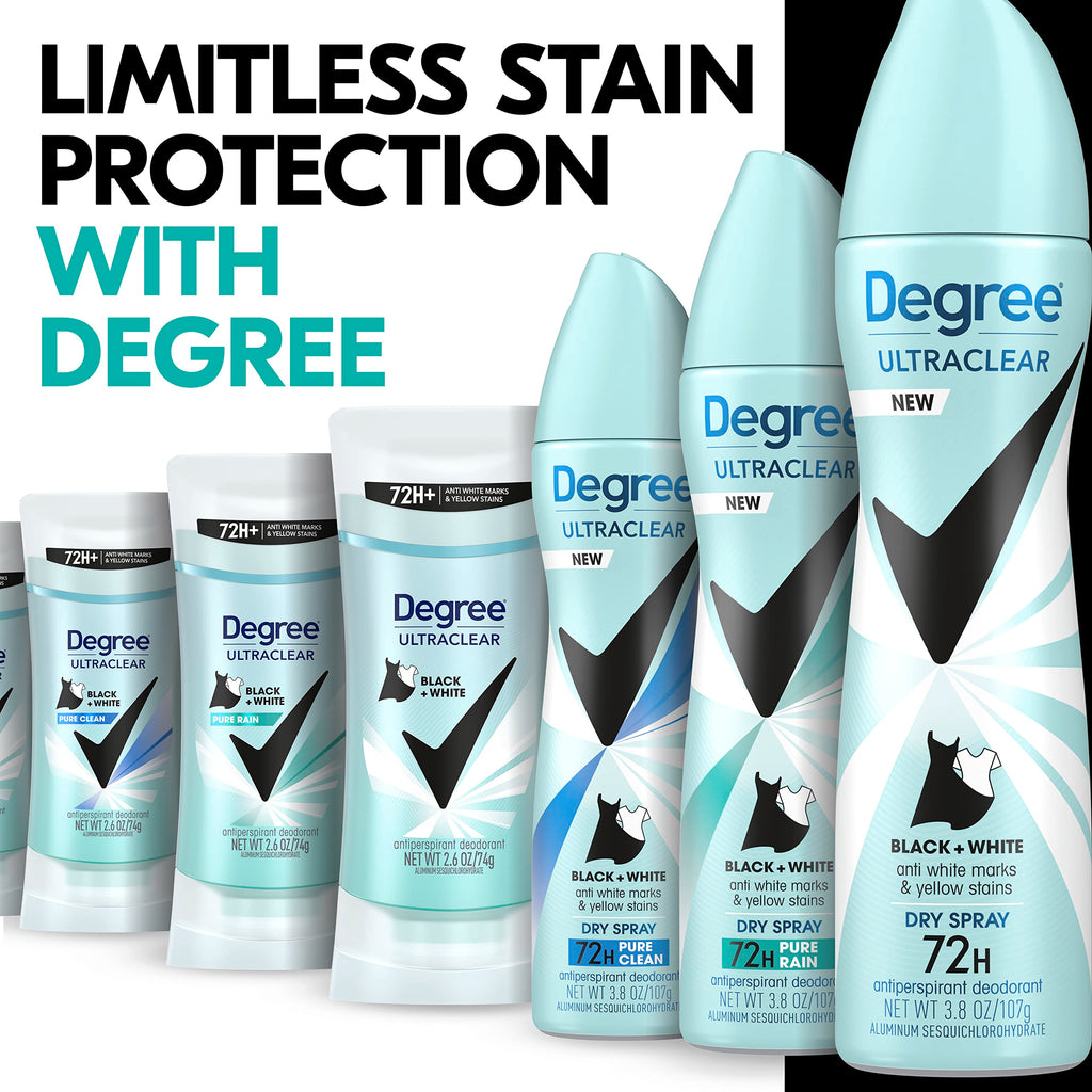 Degree UltraClear Antiperspirant Deodorant Dry Spray, 3 Count, 3.8 oz