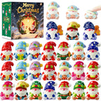 24Pcs Christmas Gnome Stress Balls Bulk,Mini Christmas Slow Rising Stress Relief Squishies Fidget Toys for Adults,Christmas Party Favors,Stocking Stuffers Gifts Goodie Bag Fillers