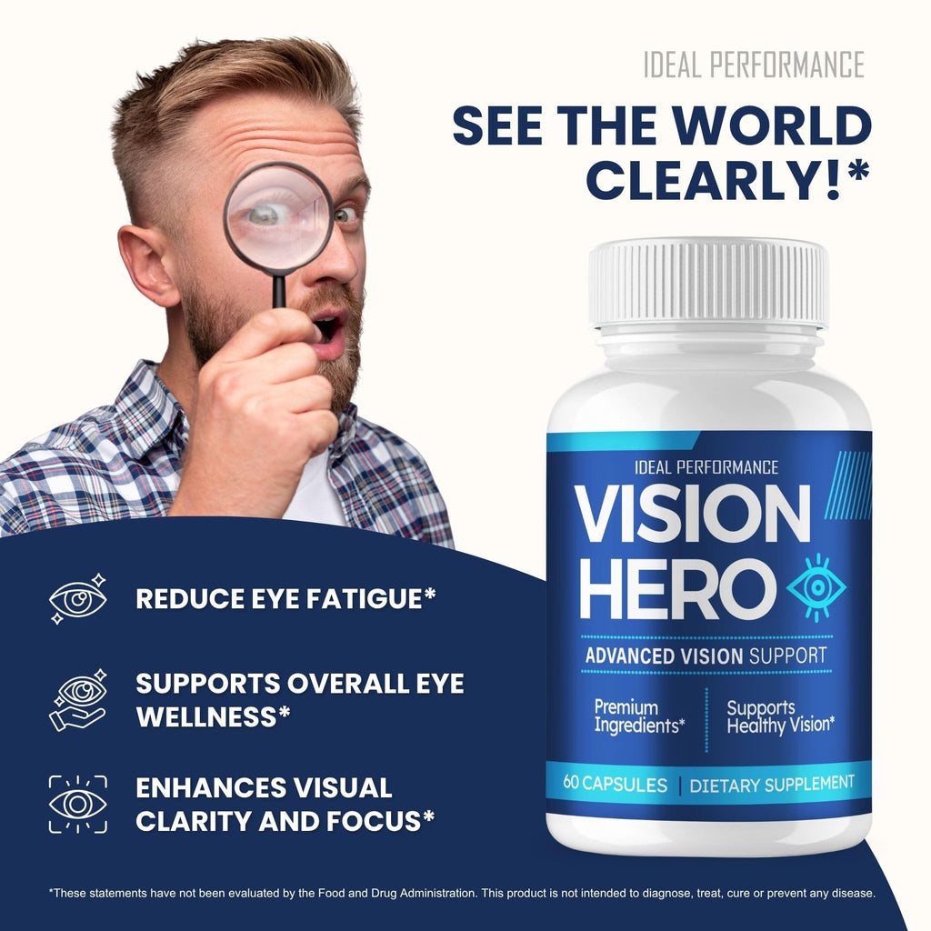 Vision Hero Capsules, Official VisionHero Eye Vitamins Supplement Pills - Maximum Strength, All Natural Formula Visual Wellness & Crystal Clear View, Vision Hero Advanced Support Reviews (2 Pack)