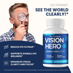 Vision Hero Capsules, Official VisionHero Eye Vitamins Supplement Pills - Maximum Strength, All Natural Formula Visual Wellness & Crystal Clear View, Vision Hero Advanced Support Reviews (2 Pack)