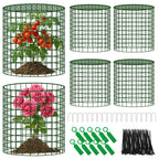 Convivium Plant Protectors from Animals 6 Packs, 13 x 12 in Metal Chicken Wire Cloche Plant Cages for Outdoor Plants, Garden Fencing Animal Barrier with Detachable Dome Lid, Stakes & Zip Ties