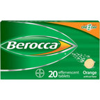 Berocca Energy Vitamin Supplement for Mental Sharpness and Physical Energy Support, Orange Flavor, Effervescent Tablets, 20 Count