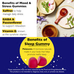 Bach RESCUE Plus Sleep Gummies with 5mg Melatonin/dose [and] Bach Plus Mood & Stress Support Gummies with Key Nutrients and Botanicals - 2PK Dietary Supplements, 60Ct Each