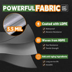 RAINDEWAY Tarps - 20x30 Feet, 5.5 Mil Thick, Multipurpose Waterproof Poly Tarp Cover with Metal Grommets and Reinforced Edges, Silver/Blue Large Tarp