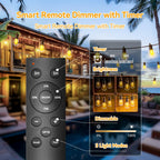 TBOSW Outdoor String Lights Patio LED Light Outside - 20M 18+1 S14 LED with Remote Control 65ft Porch Lighting IP65 Waterproof