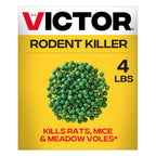 Victor Rat Poisoning for Inside & Outdoor Use - Kills Rats, Mice, Meadow Voles, Mouse Poisoning for Indoor & Outside Areas, Ready-to-Use, Yellow, M925, 4 lbs