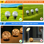 MLKNK Solar Globe Lights Outdoor Waterproof-Solar Balls-Solar Garden Lights-Orbs for Outside 6 Pack Cracked Glass Ball for Lawn Patio Yard Backyard Decorations