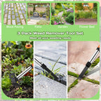3 Pack Weed Remover Tool, Manual Weeders Set for Garden Cracks, Flower Bed
