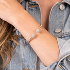 Barzel 18K Gold Plated Crystal Cable Bangle Bracelet For Women - Cuff Bangle Bracelet (Rose Gold)