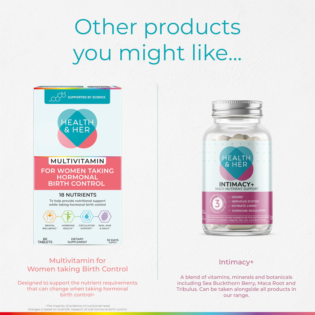 Health & Her Multivitamin for Women with Monthly Natural Cycles - Supplements for Women - Nutrition and Wellbeing Support for Menstrual Cycle - 1 Month Supply, 60 Tablets - Vegan & Gluten Free