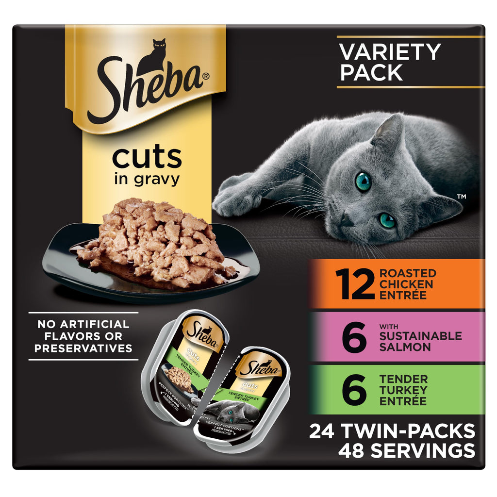 Sheba Perfect Portions Cuts Wet Cat Food, Multipack, 2.6 oz, 24 ct