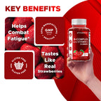 Vitamatic Vitamin B Complex Gummies with Vitamin C & Inositol - Natural Strawberry Flavor - 60 Gummies (2 Bottles)