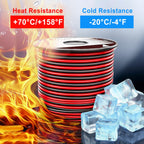 TYUMEN 12 Gauge Red Black Wire 50FT, 12/2 AWG Electrical Wire 12V/24V DC Cable, 12AWG 2 Conductor Flexible Copper Claded Aluminum Extension Cord for LED Ribbon Lamp Tape Lighting, in-Home, Autos Use