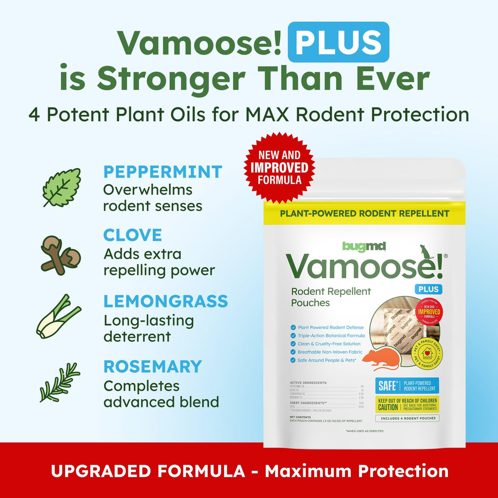 BugMD Vamoose! Plus Peppermint Oil Mouse Repellent (16 Pouches)