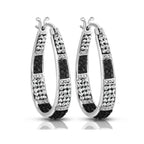 Savlano 14K Gold Plated Inside Out Crystal Hoop Earrings - Oval Shape Earrings for Women Comes with Gift Box