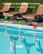 POOLHOUR [Patented] 2026 Height Upgrade Pool Fountain for Above Ground/Inground Pools with Dual High-Pressure Spray, 360° Adjustable Cooling Jet & Relaxation - Waterfall Sprinkler Cooler