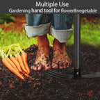Hoe and Cultivator Gardening Hand Tools, Heavy Duty Stainless Steel Garden Hoe and 3 Fork Hand Tiller for Gardening Weeding Planting with Adjustable Handle 45 inch