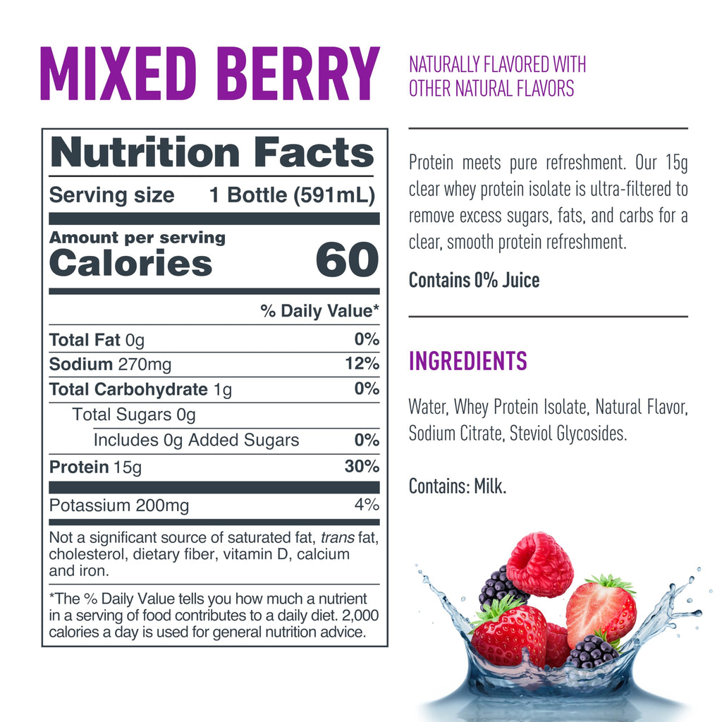 Isopure Low Carb 100% Pure Whey Isolate Dutch Chocolate Protein Powder 3 Lbs + 1 Bottle of Clear Protein Water with Electrolytes, 15g Whey Protein Isolate, Zero Sugar, Mixed Berry, 20 fl oz Bottle
