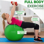 Fitvids Anti-Burst Slip Resistant Exercise Ball with Quick Pump, 2,000-Pound Capacity, Green, 30-inch, XL