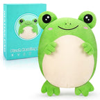 Frog Microwave Heating Pad for Period Cramps, Microwavable Heating Pad for Neck Pain Relief, Heatable Stuffed Animals for Adults Kids, Frog Plush Toys with Removable Heat Pack with Lavender Scented