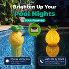 Game Solar Light-Up Floating Pool Chlorine Dispenser – Pineapple Design, Adjustable Control Ring, Holds Up to 3 x 3” Chlorine Tablets, for Above-Ground & In-Ground Pools