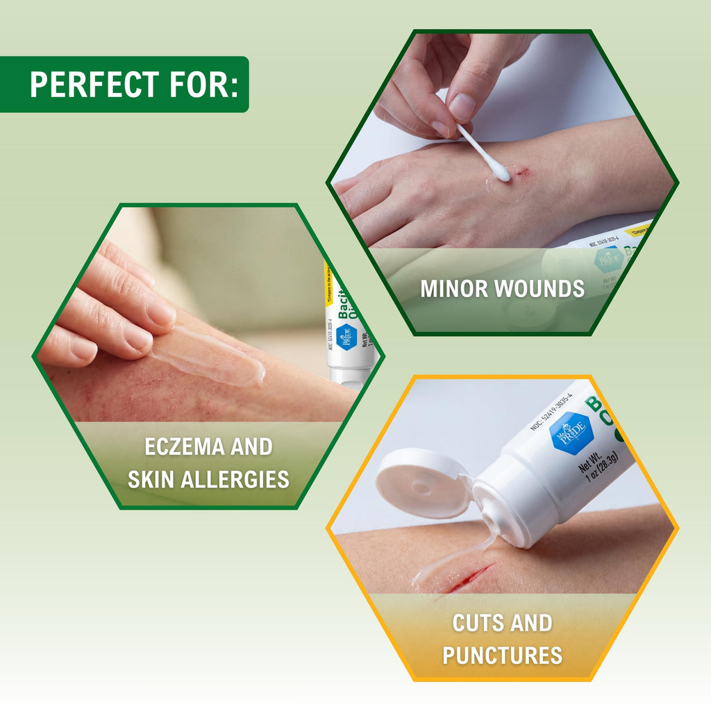 MED PRIDE Bacitracin Zinc Ointment, First Aid Antibiotic, 1 oz Tube