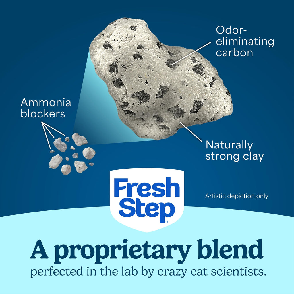 Fresh Step Advanced Ever Fresh Multi Cat Clumping Cat Litter, Unscented, Low Dust, Odor Control with Ammonia Block Tech, Compatible in Automatic Litter Boxes, 32 lb. (2 x 16 lb.)