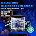 GlucoBio Creatine Monohydrate Gummies (5g) – Pre-Workout Energy & Muscle Growth Support for Men & Women | Blueberry Electrolyte Gummies (135 Count)