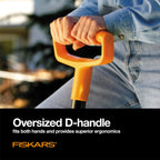 Fiskars 47" Spade Garden Shovel, Steel Flat Spade with Ergonomic D-Handle, Sharp Blade Square Shovel for Lawn Edging, Digging, Heavy Duty Yard Tool, Easy Cuts in Grass and Turf