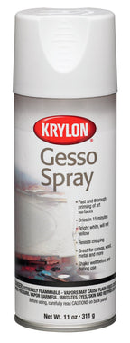 Krylon Gesso Spray Paint Primer, 11 oz, Bright White