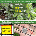 4 x 100ft Deer Fence Netting, Heavy Duty Deer Netting, 55GSM Deer Fence for Garden, Reinforced Edges Anti Bird Netting Mesh for Fruit Trees Vegetable, Raised Bed(55GSM, 4 x100ft)