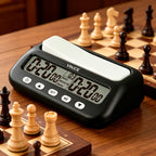VINJOE Chess Clock Digital Chess Timer Professional for Board Games,Portable Digital Chess Clock & Game Timer with Basic,Bonus,Delay and Positive Time Features Best Gifts for Christmas(Without Battery