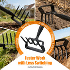 Garden Hoe, 62 Inch Weed Tool, Long Soil Tiller Cultivator, Heavy Duty Metal Stirrup Hoe Garden Tool Weeder Scraper Rake for Flower Beds, Patio, Garden Cultivating Loosening Soil Weeding Digging