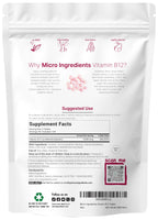 Micro Ingredients Vitamin B12 5,000 mcg | Methylcobalamin – 240 Chewable Tablets | Fast Dissolve, Natural Strawberry Flavor | Vegan, Non-GMO, Gluten Free