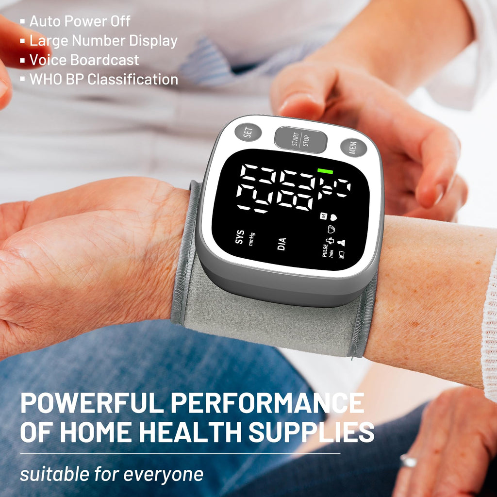 Oklar Wrist Blood Pressure Monitor, FDA Cleared Rechargeable BP Machine