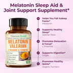 Melatonin 3mg Sleep Aid with L-Theanine & Valerian Root – Turmeric Curcumin Supplement with Ginger & Black Pepper – Organic Turmeric Supplement for Sleep, Calm and Stress Relief Support – 2 Pack