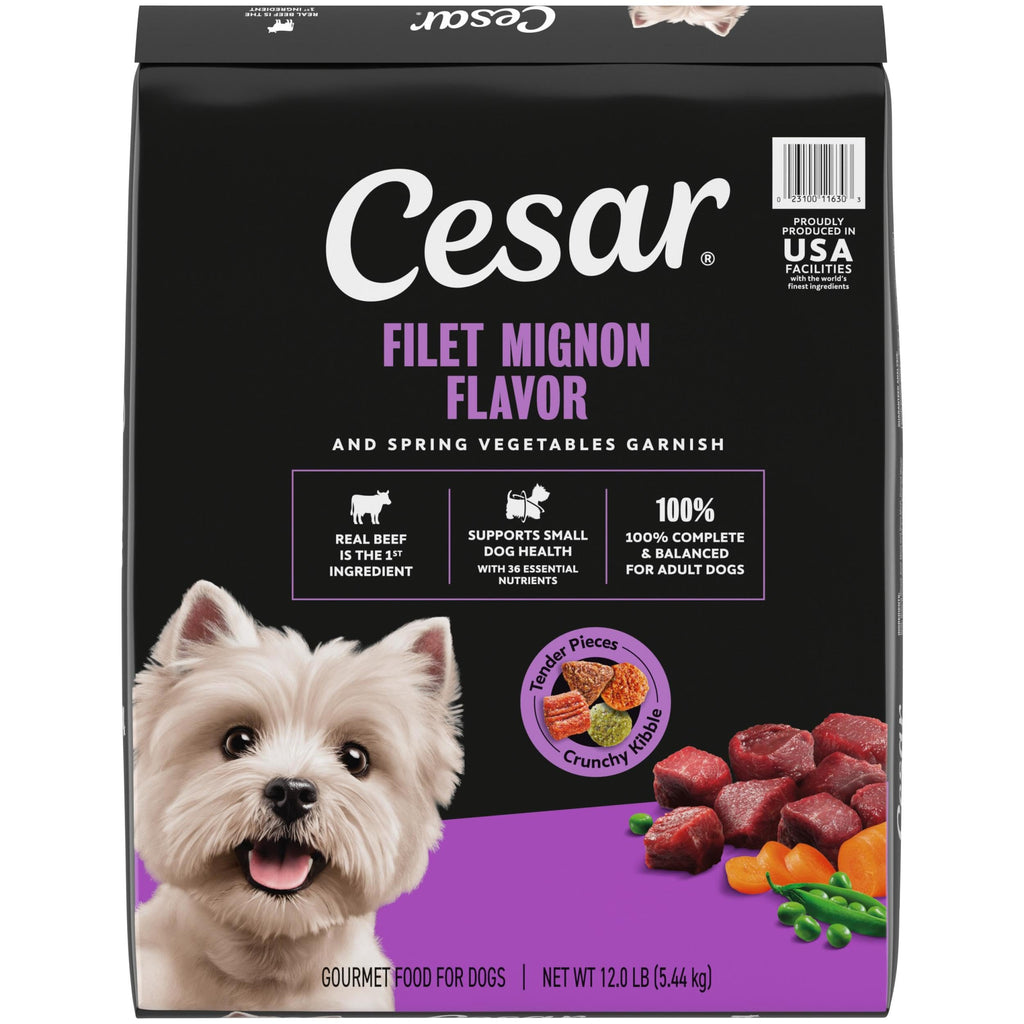 Cesar Small Breed Dry Dog Food, Filet Mignon & Spring Vegetables, 12 lb