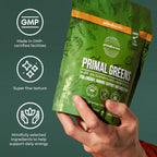 Primal Harvest Primal Greens Powder, 30 Servings Once Daily Supergeens Nutritional Supplement with Spirulina, Mushroom Blend & Probiotics to Support Energy, Wellness, & Digestion 2 Pack