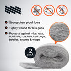 MaPorch Steel Wool Mice Control Kit - 15ft - Mouse Hole Filler - Grade 4 Coarse Steel Wool for Mice, Rat and Rodent Control (2 Rolls)