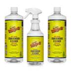 Whip-It Stain Remover and Concentrate Kit, 2-32oz Concentrates & 1-32 OZ Pro Spray Stain Remover, Makes 64 Bottles, Removes Coffee, Wine, Baby Stains, Pet Stains, Plant Based, Enzyme Cleaner, 500 Uses