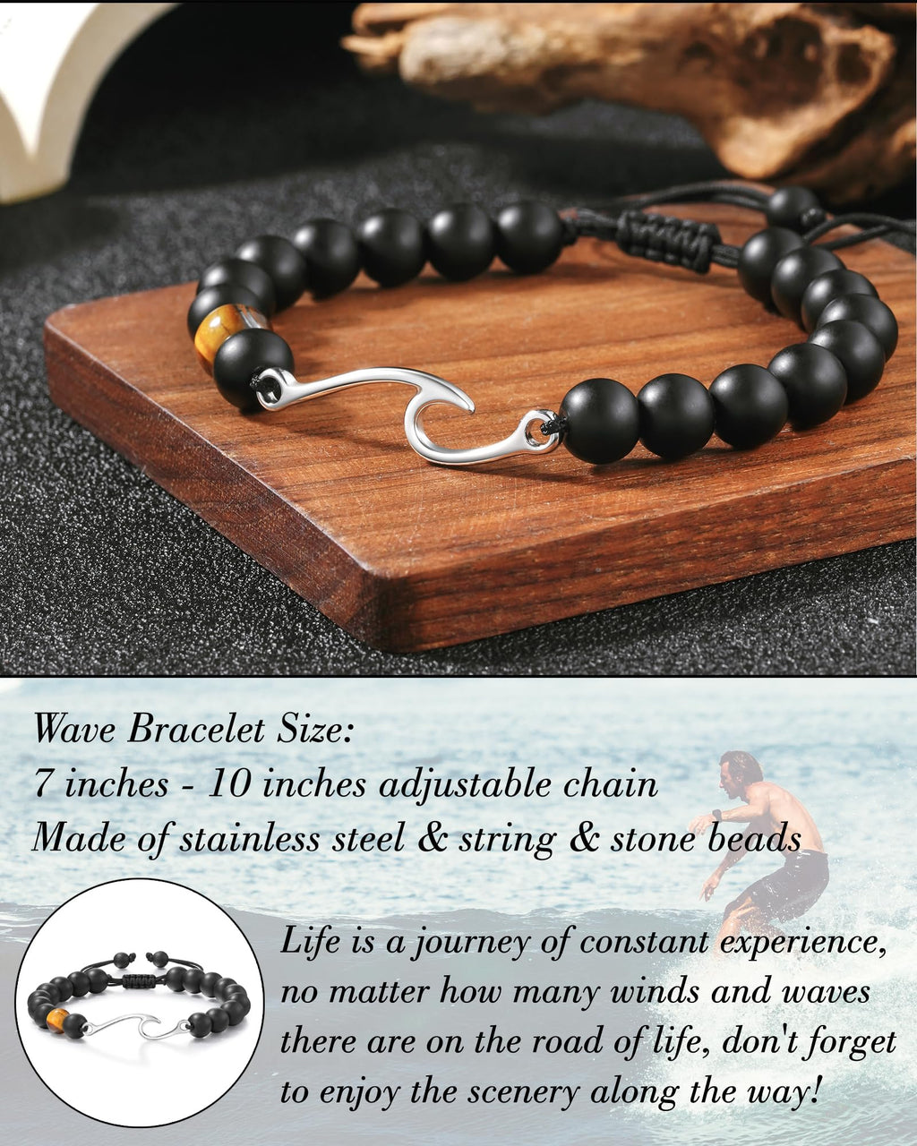 Tarsus Inspirational Bracelets for Men Gifts Encouragement Sobriety Greif