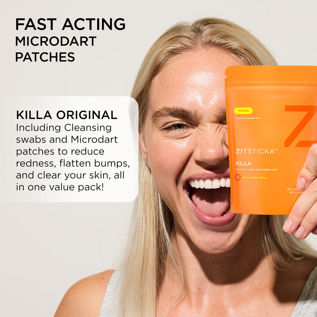 ZitSticka KILLA Kit Microdart Pimple Patches – Advanced Microdart Patch for Early-Stage Zits - Targeted ZitSticka Microdart Pimple Patch & Spot Patches for Breakout Control - 20 Count