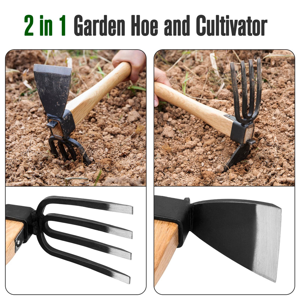 Hoe Garden Tool, Japanese Weeding Hoe - Hoe Cultivator 2 in 1 Hand Garden Tools for Gardening Planting