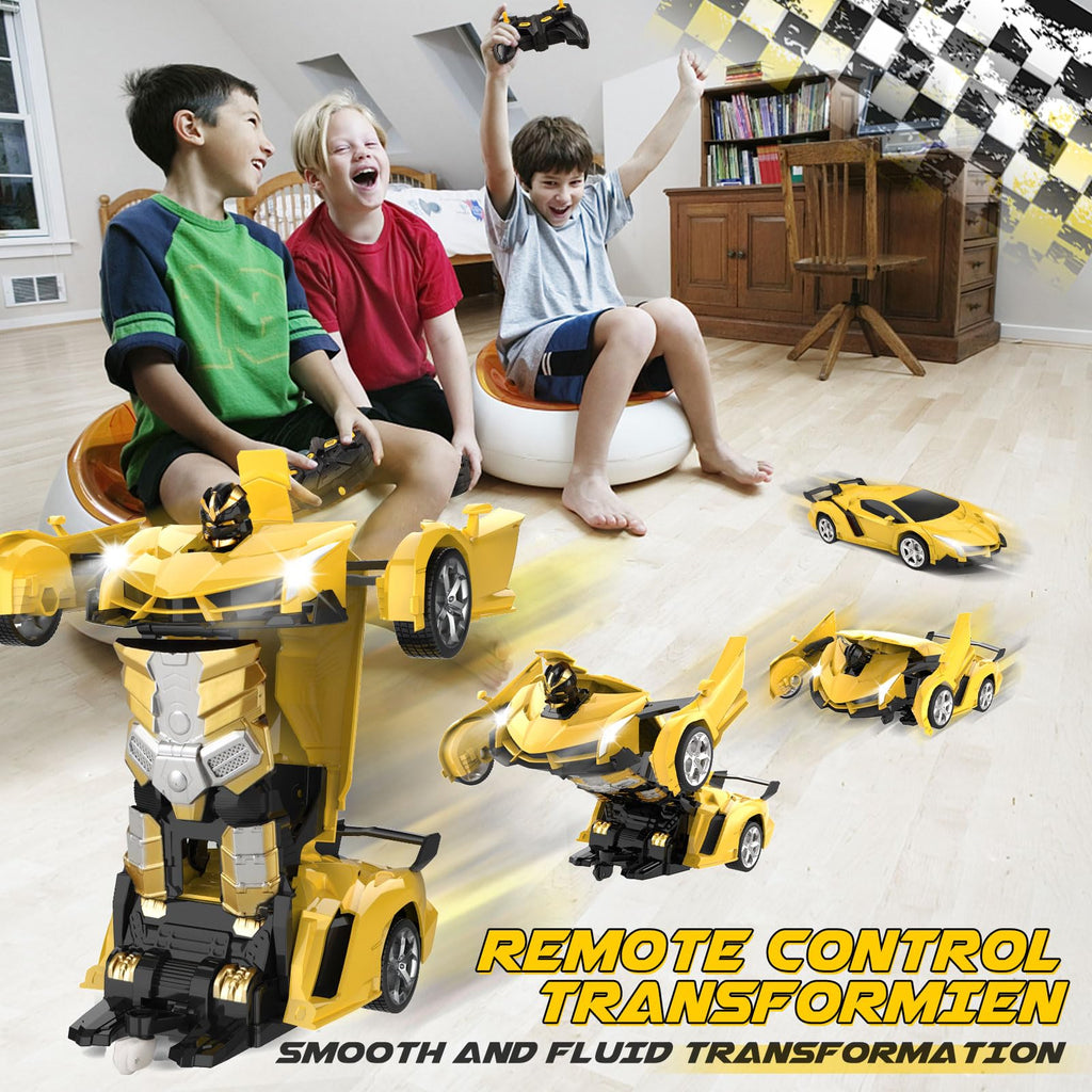 Britik Transform Remote Control Car Toys for Boys 4-6, Drift RC Car Yellow