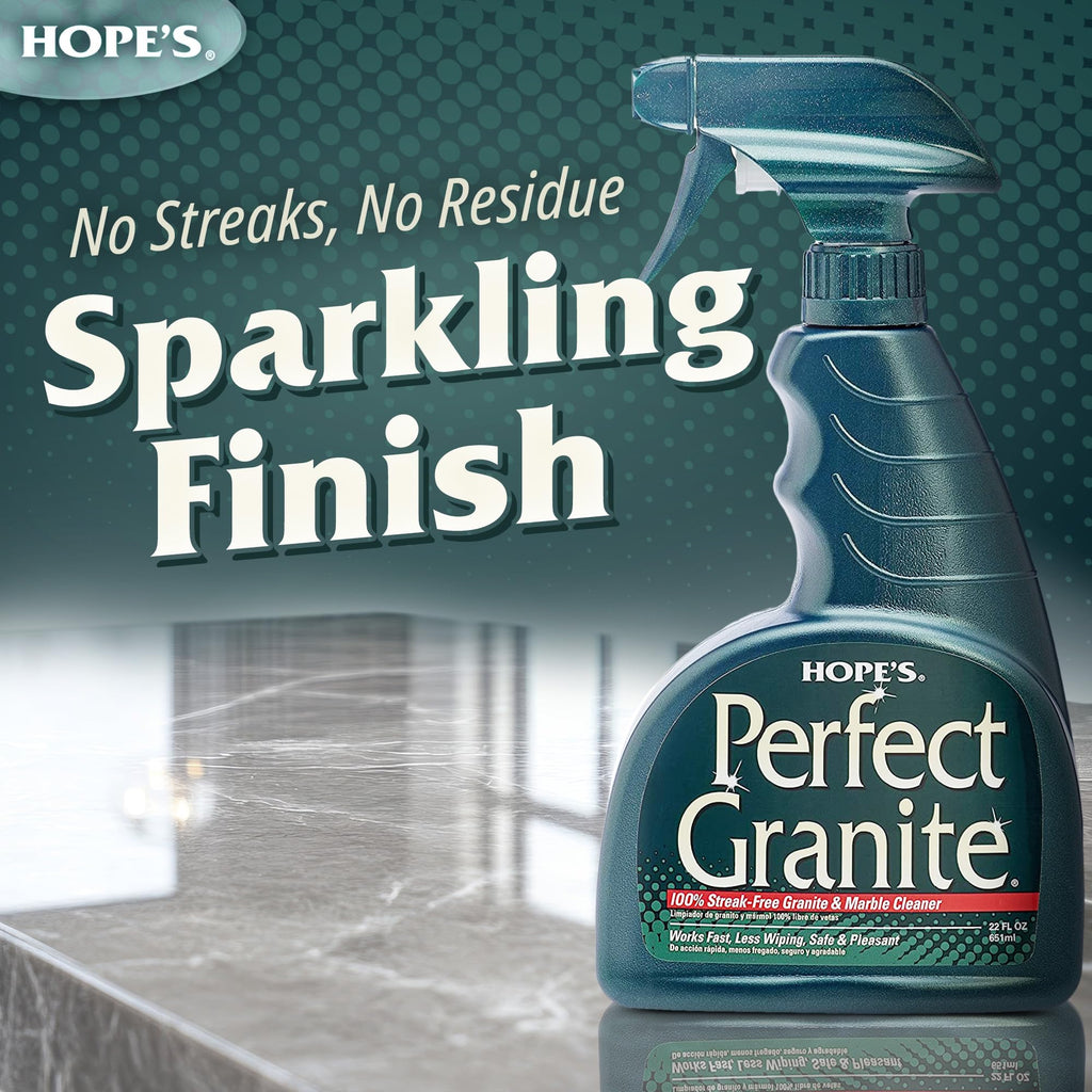 HOPE'S Perfect Granite & Marble Countertop Cleaner Refill, Stain Remover and Polish, Streak-Free, Ammonia-Free, 67.6 Ounce, Pack of 1
