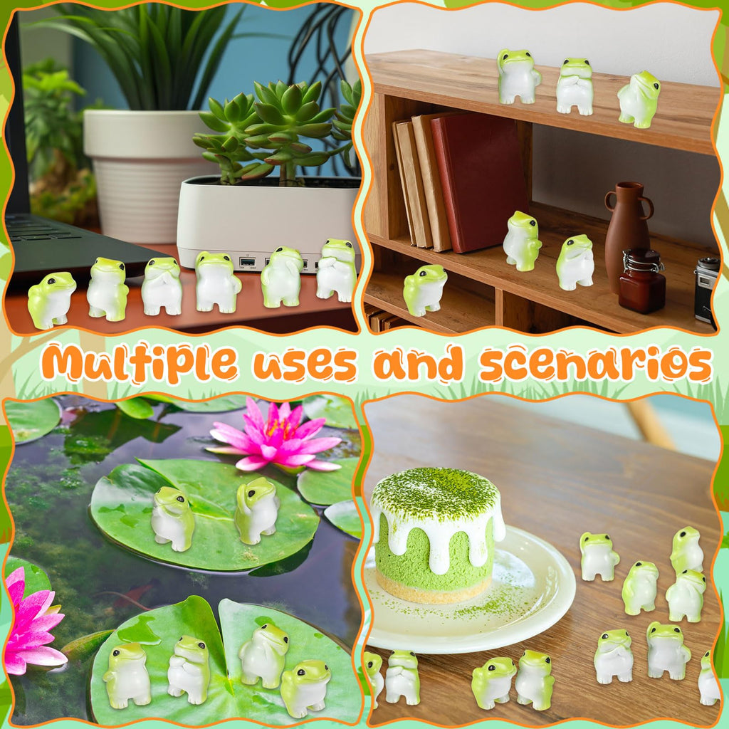 Novabright 30 Pcs Mini Resin Frogs, Small Figurines to Hide Bulk