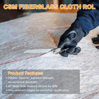ZXQDRE Fiberglass Chopped Strand Mat Roll, 50" x 540" 1.5 oz CSM Fiberglass Cloth Roll for Boat, Automotive and Roofing | DIY Epoxy & Polyester Compatible Fiber Glass Repair Sheet